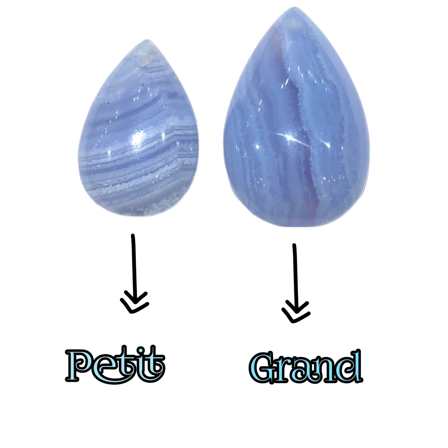 Calcédoine bleu pendentif - personnalisation et création