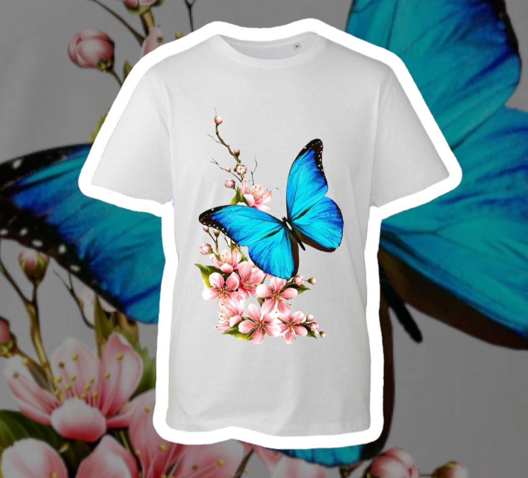 Tee-shirts fleur de cerisier et papillon - personnalisation et création