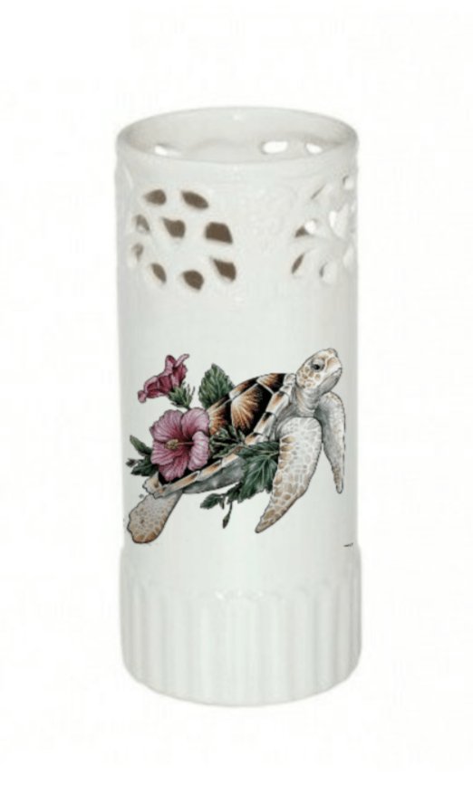 Vase à fleurs en céramique tortue Haïti - personnalisation et création